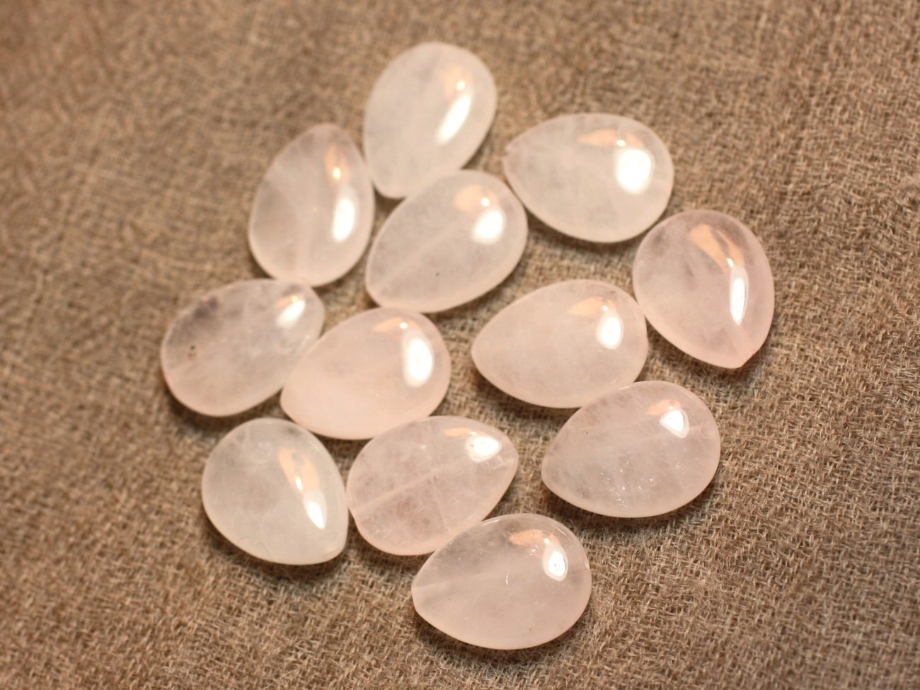 2pc - Perles de Pierre - Quartz Rose Gouttes 16x12mm  4558550027306