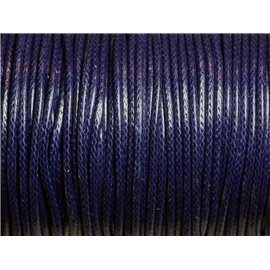 5 Mètres - Cordon de Coton Ciré 1.5mm Bleu marine Nuit  4558550027337 