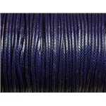 5 Mètres - Cordon de Coton Ciré 1.5mm Bleu marine Nuit  4558550027337 