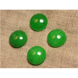 1Stk - Cabochon aus Stein - Jade rund 20mm Smaragdgrün - 4558550027344