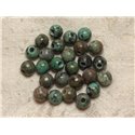 2pc - Perles de Pierre Perçage 2.5mm - Turquoise Afrique Facettée 8mm  4558550027351