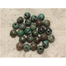 2pc - Stone Beads Drill 2.5mm - Faceted African Turquoise 8mm 4558550027351