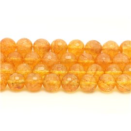 2pc - Perline di pietra - Sfere sfaccettate citrino 10mm 4558550027375