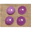 1pc - Cabochon de Pierre - Jade Rond 20mm Violet Rose Mauve - 4558550027382