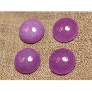 1pc - Cabochon de Pierre - Jade Rond 20mm Violet Rose Mauve - 4558550027382