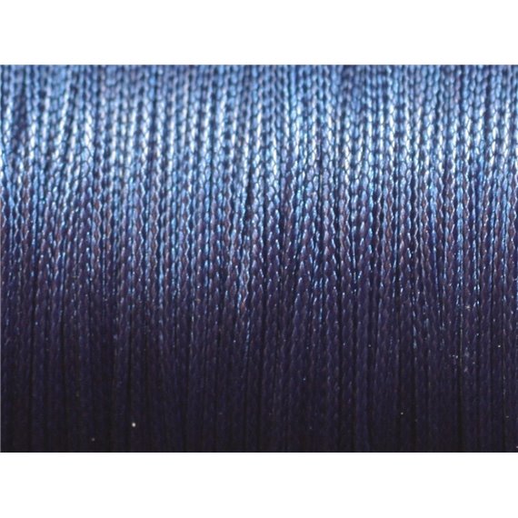10 metres - Fil Corde Cordon Coton Ciré 0.8mm Bleu Marine Nuit - 4558550027399