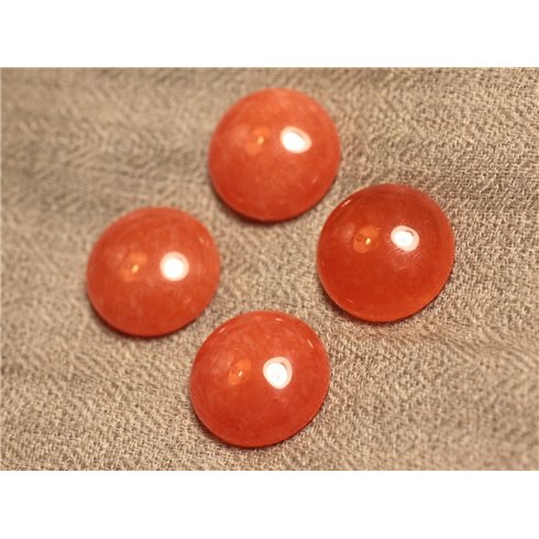 1pc - Cabochon de Pierre - Jade Rond 20mm Orange Capucine - 4558550027429