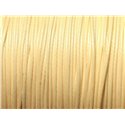 10 metres - Fil Corde Cordon Coton Ciré 0.8mm Jaune pastel ivoire crème - 4558550027436