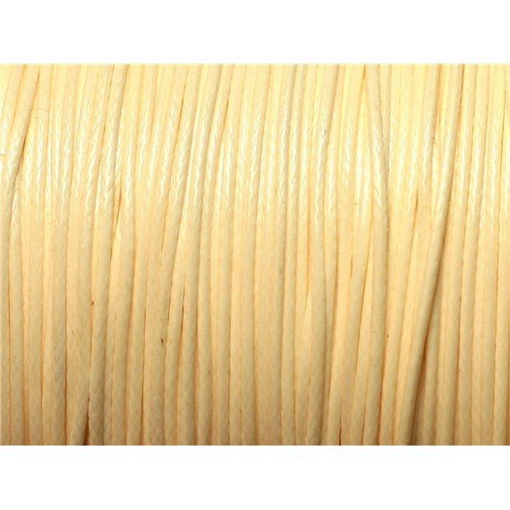 10 metres - Fil Corde Cordon Coton Ciré 0.8mm Jaune pastel ivoire crème - 4558550027436