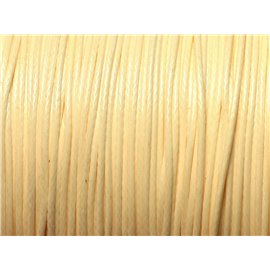 10 metres - Fil Corde Cordon Coton Ciré 0.8mm Jaune pastel ivoire crème - 4558550027436