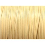 10 metres - Fil Corde Cordon Coton Ciré 0.8mm Jaune pastel ivoire crème - 4558550027436