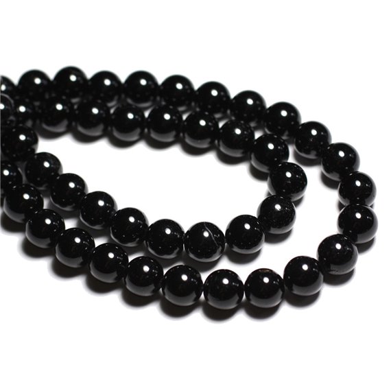 10pc - Perles de Pierre - Tourmaline Noire Boules 4mm   4558550024251 