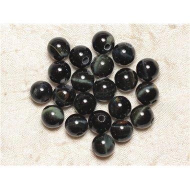 2pc - Perles de Pierre Perçage 2.5mm - Oeil de Faucon 10mm  4558550027498