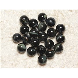 2pc - Stone Beads Drilling 2.5mm - Falcon Eye 10mm 4558550027498