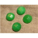 1pc - Cabochon de Pierre - Jade Rond Facetté 20mm Vert   4558550027504