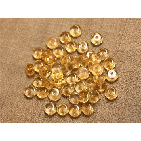 5pc - Perles de Pierre - Citrine Rondelles Facettées 7x4mm   4558550027511 