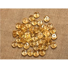 5pc - Stone Beads - Citrine Faceted Rondelles 7x4mm 4558550027511 