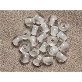4pc - Stone Beads Drilling 2.5mm - Crystal Quartz Balls 8mm 4558550027542