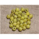 5pc - Perles de Pierre Perçage 2.5mm - Jade Vert Olive 8mm  4558550027559