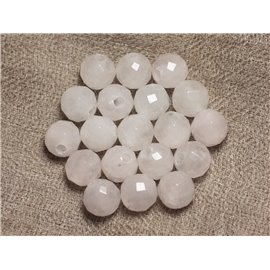 2pc - Stone Beads Drill 2.5mm - Faceted Rose Quartz 10mm 4558550027566