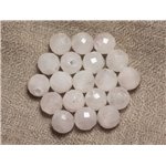 2pc - Perles de Pierre Perçage 2.5mm - Quartz Rose Facetté 10mm  4558550027566