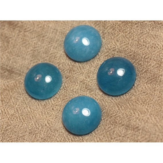 1pc - Cabochon de Pierre - Jade Rond 20mm Bleu Azur - 4558550027610