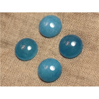 1pc - Cabochon de Pierre - Jade Rond 20mm Bleu Azur - 4558550027610