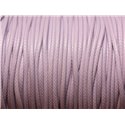 10 Mètres - Cordon de Coton Ciré 0.8mm Mauve   4558550027658