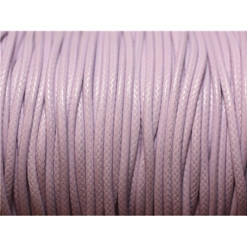 10 Mètres - Cordon de Coton Ciré 0.8mm Mauve   4558550027658