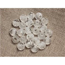 2pc - Stone Beads Drilling 2.5mm - Faceted Quartz Crystal 8mm 4558550027702