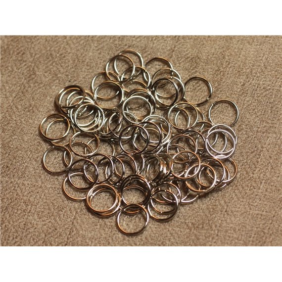 500pc - Anneaux 10mm Métal Argenté sans nickel  4558550027771