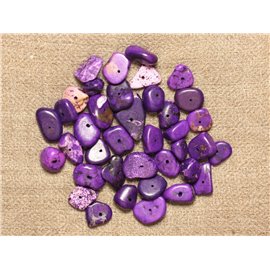 10 Stück - Synthetische Türkisperlen - Rockery Chips 6-12mm Lila 4558550027917