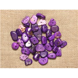 10pc - Perles Turquoise Synthèse - Chips Rocailles 6-12mm Violet  4558550027917