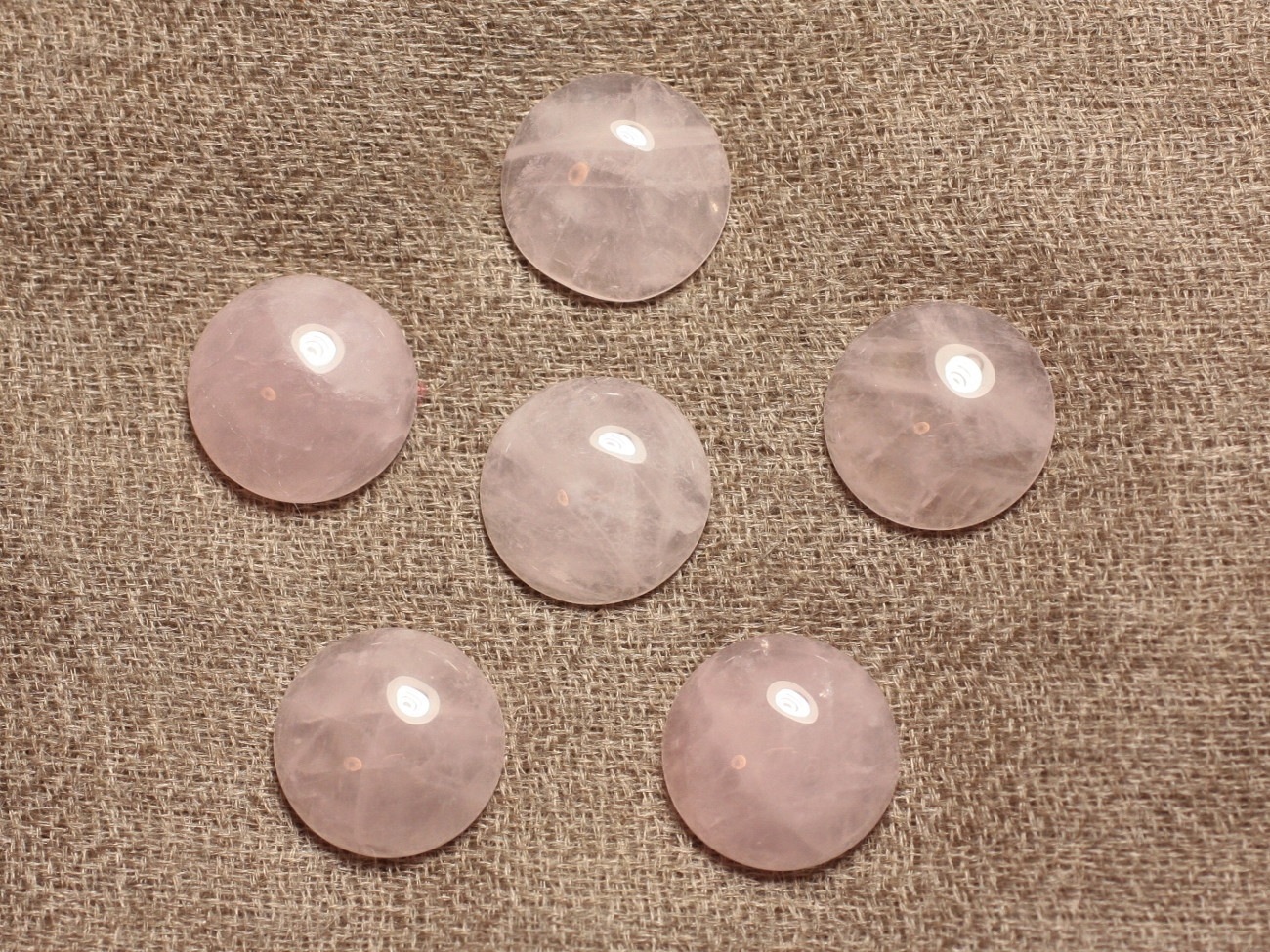 1pc - Cabochon de Pierre - Quartz Rose Rond 16mm   4558550027924
