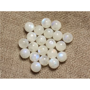 4pc - Perles de Pierre - Pierre de Lune Boules 6-7mm   4558550027948 