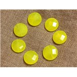 2pc - Perles de Pierre - Jade Palets Facettés 14mm Jaune Fluo - 4558550027962
