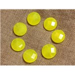 2pc - Perles de Pierre - Jade Palets Facettés 14mm Jaune Fluo - 4558550027962
