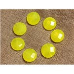 2pc - Perles de Pierre - Jade Palets Facettés 14mm Jaune Fluo -  4558550027962 