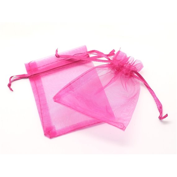 100pc - Sacs Pochettes Cadeaux Bijoux en Organza Rose 10x8cm  4558550027986