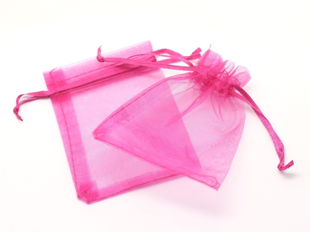 100pc - Sacs Pochettes Cadeaux Bijoux Tissu Organza 10x8cm Rose Fuchsia - 4558550027986