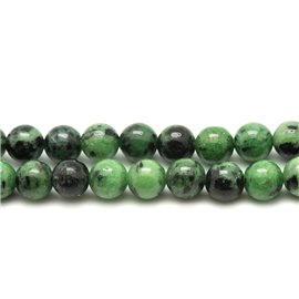 10pc - Stone Beads - Ruby Zoisite Balls 6mm 4558550028075
