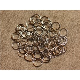 100 Stück - 10 mm nickelfreie Silbermetallringe 4558550028082