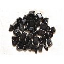 40pc - Grosses Perles Rocailles Chips de Pierre - Onyx Noir 5-15mm  4558550028105