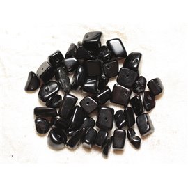 40pc - Perline seme grandi Chips di pietra - Onice nero 5-15mm 4558550028105