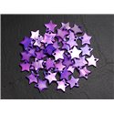 10pc - Breloques Pendentifs Nacre Etoiles Violettes 12-13mm   4558550028136