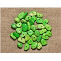 10pc - Perles Turquoise Synthèse - Chips Rocailles 6-12mm Vert  4558550028150