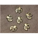 40pc - Perles Breloques Pendentifs Métal Bronze Elephant 19mm   4558550028259