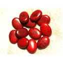 4pc - Perles Turquoise Synthèse - Ovales 20x15mm Rouge  4558550028433