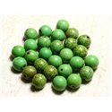 10pc - Perles Turquoise Synthèse Boules 10mm Vert   4558550028495