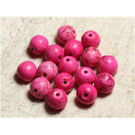 10pc - Synthetic Turquoise Beads 12mm Balls Pink 4558550008251 